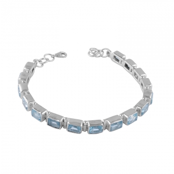 925 sterling silver blue topaz tennis bracelet 